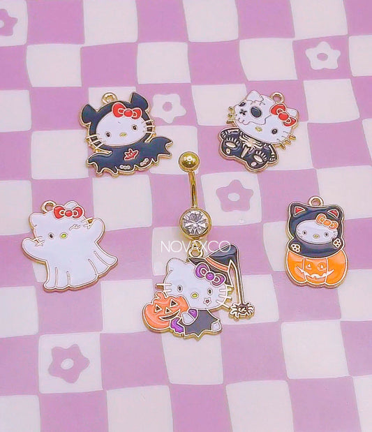 Spooky Hello Kitty Belly Rings