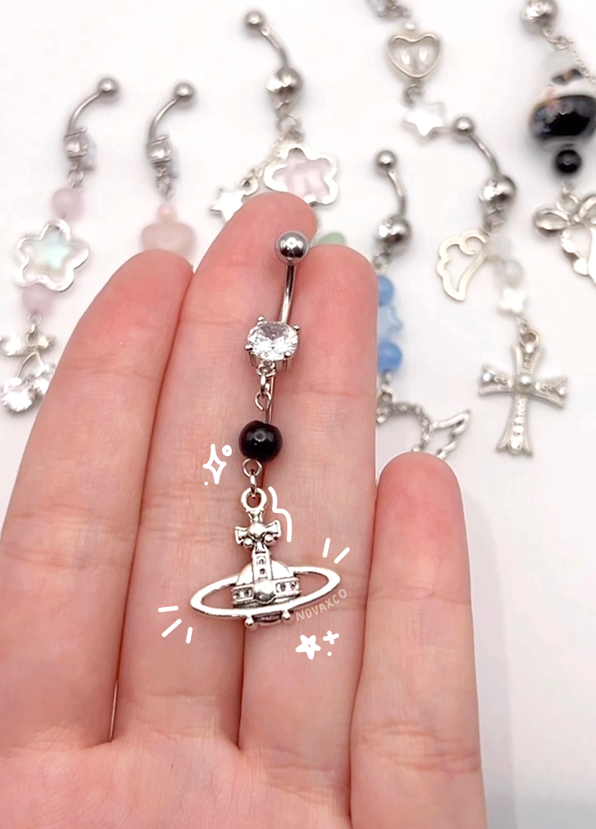 Y2K Minimal Saturn Belly Ring