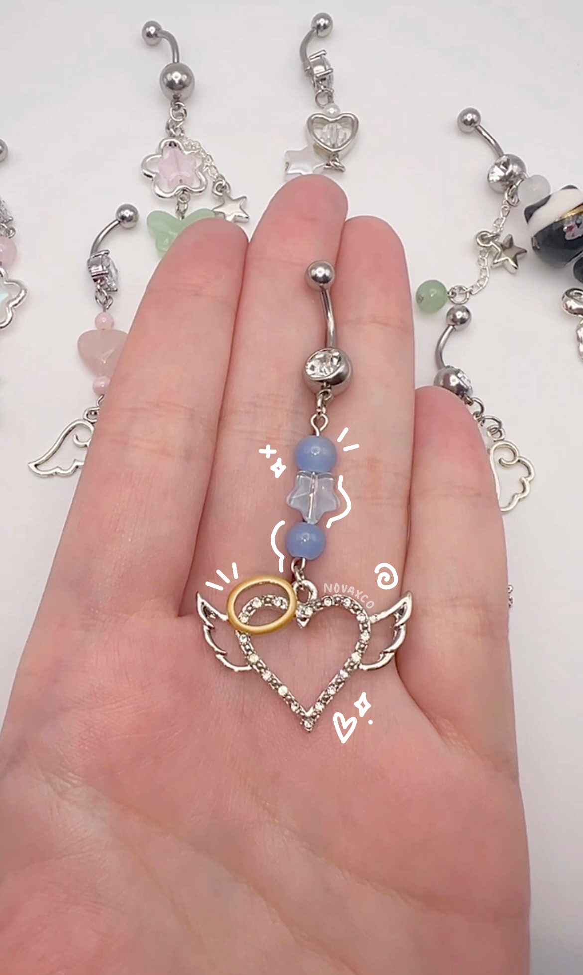 Angel Heart Dangle Belly Ring