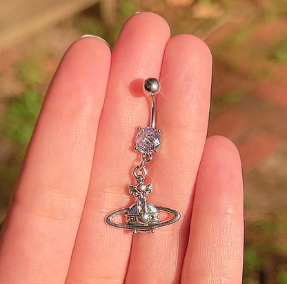 Saturn Charm Belly Ring
