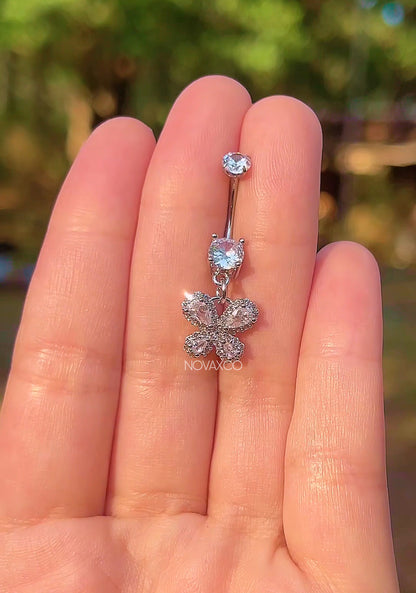 Dainty Dangly Butterfly Titanium Belly Ring