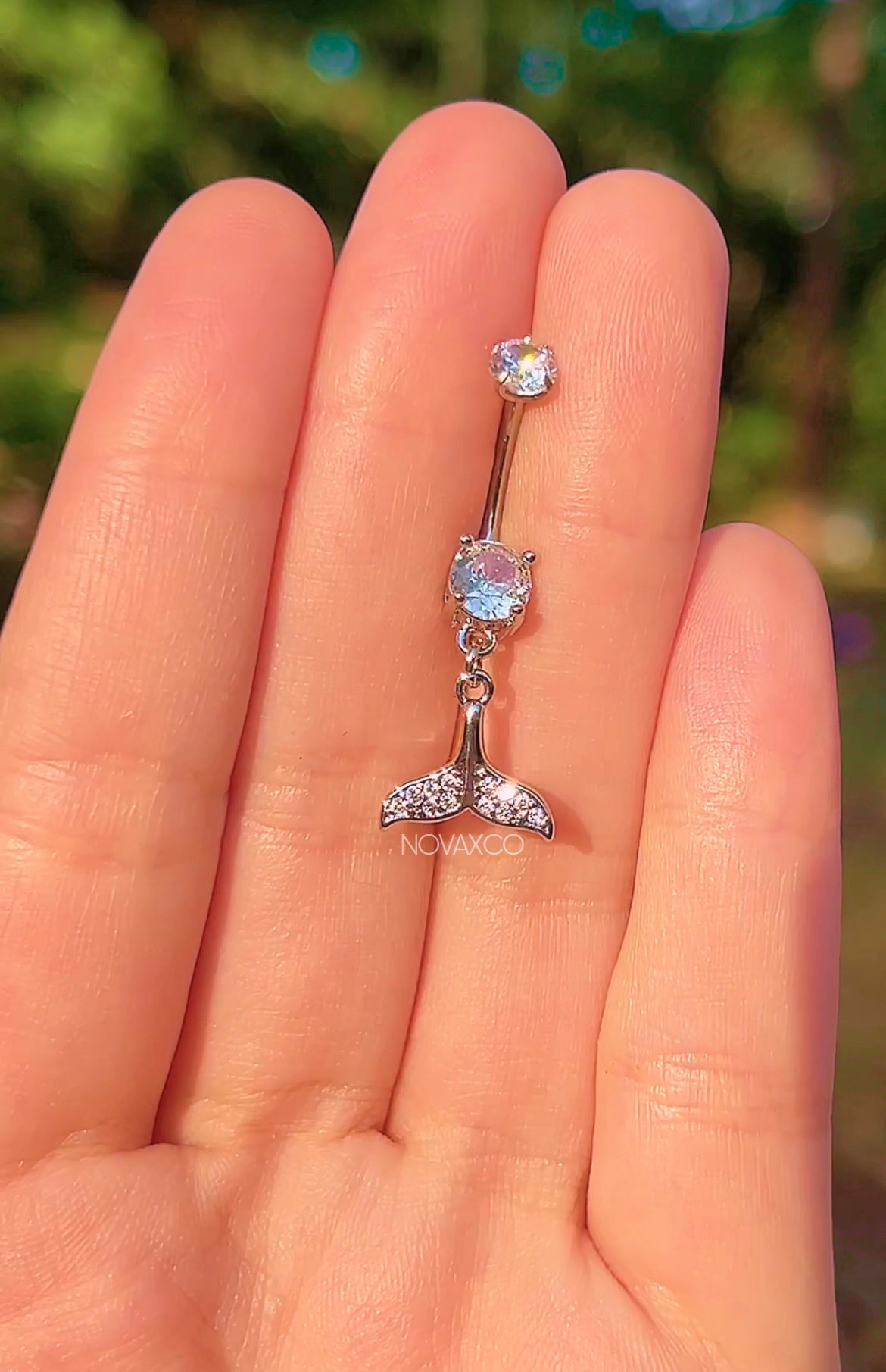 Mermaid Tail Titanium Dangle Belly Button Ring