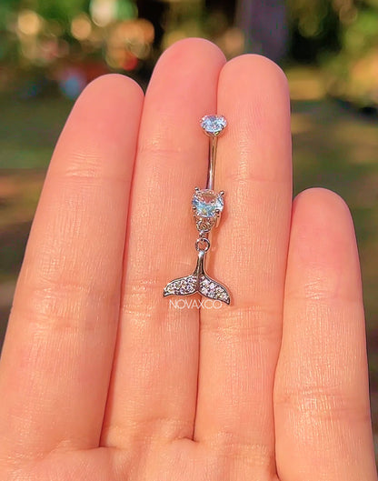 Mermaid Tail Titanium Dangle Belly Button Ring
