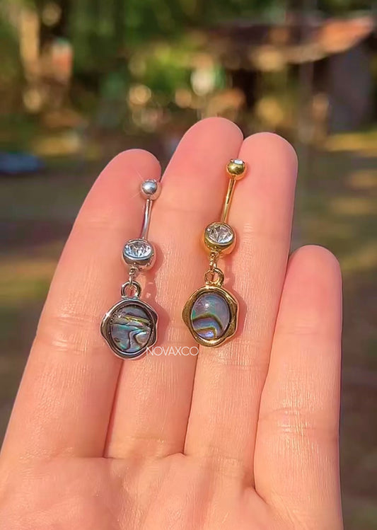 Abalone Shell Oval Belly Ring