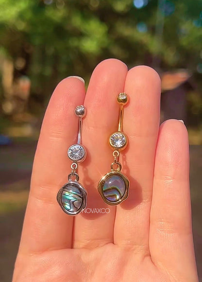Abalone Shell Oval Belly Ring