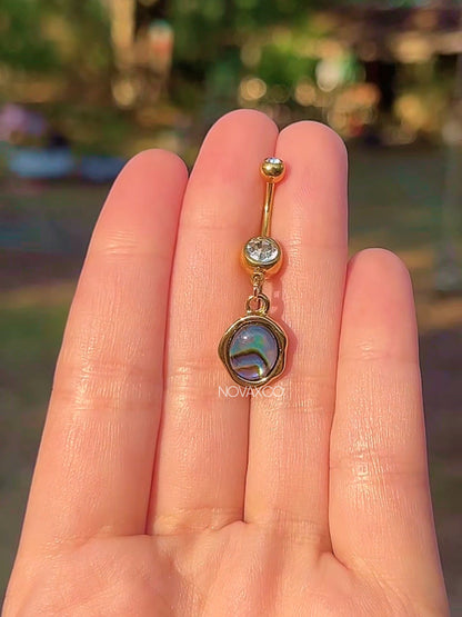 Abalone Shell Oval Belly Ring