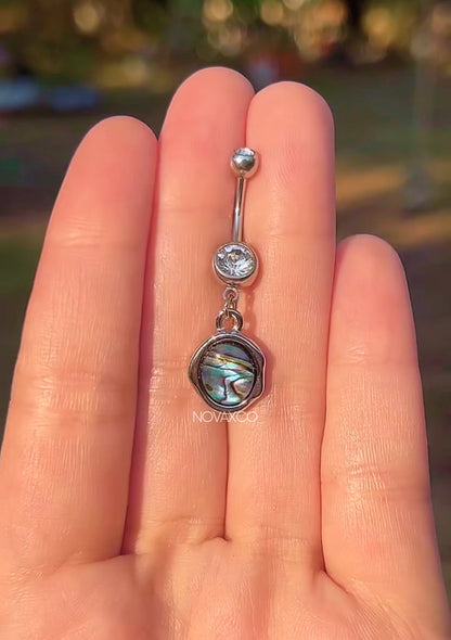 Abalone Shell Oval Belly Ring