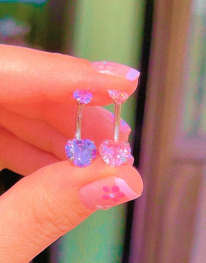 Topaz Heart Belly Button Ring