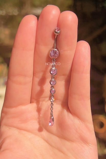 Extra Long Teardrop Dangly Belly Button Ring