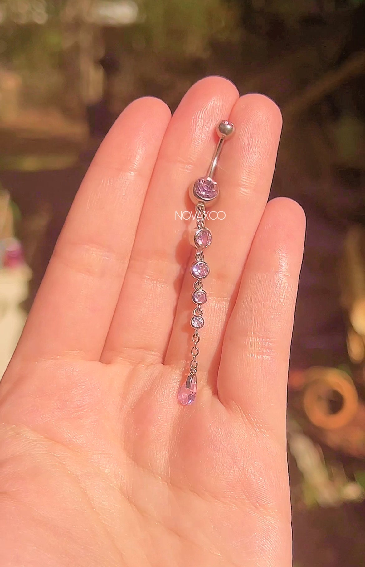 Extra Long Teardrop Dangly Belly Button Ring