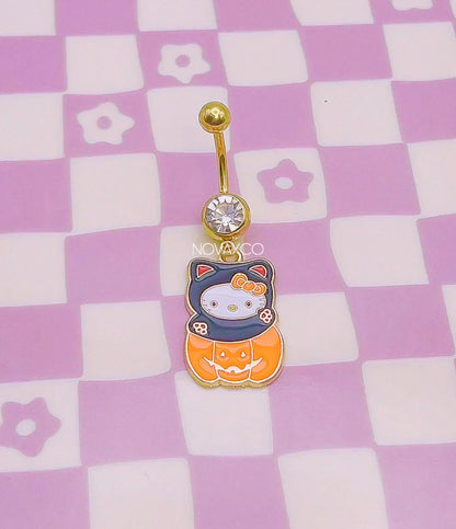 Pumpkin Hello Kitty Belly Ring