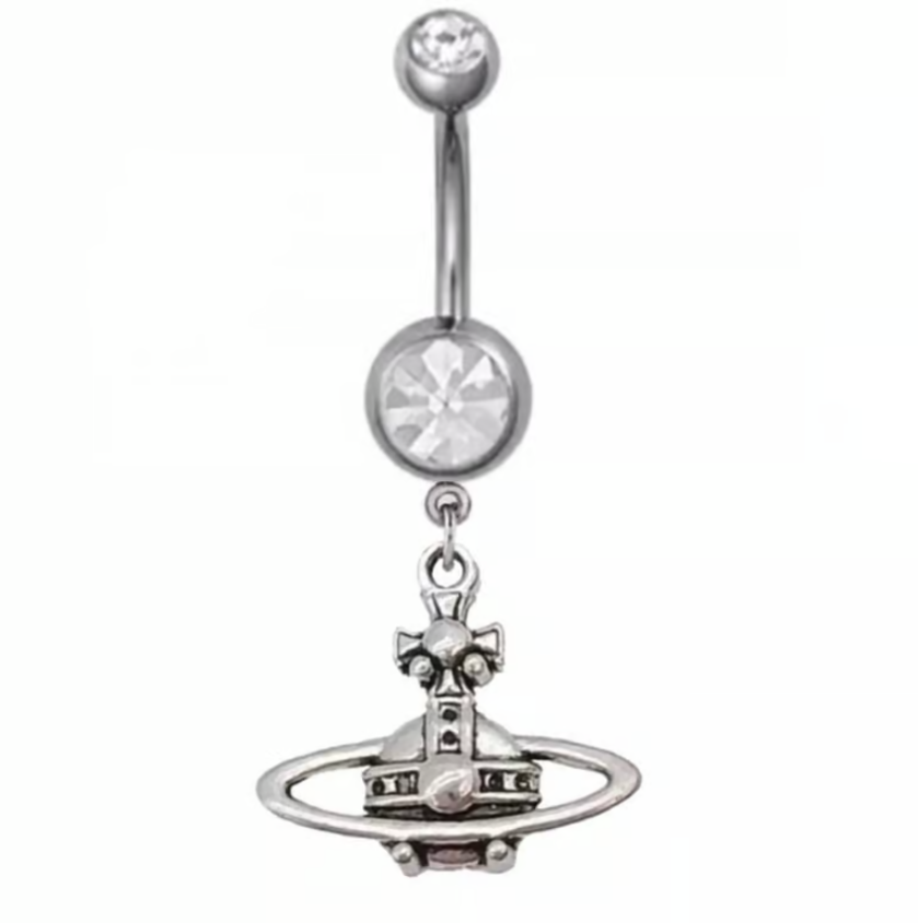 Saturn Charm Belly Ring