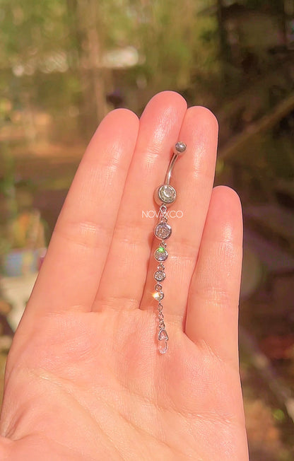 Extra Long Teardrop Dangly Belly Button Ring