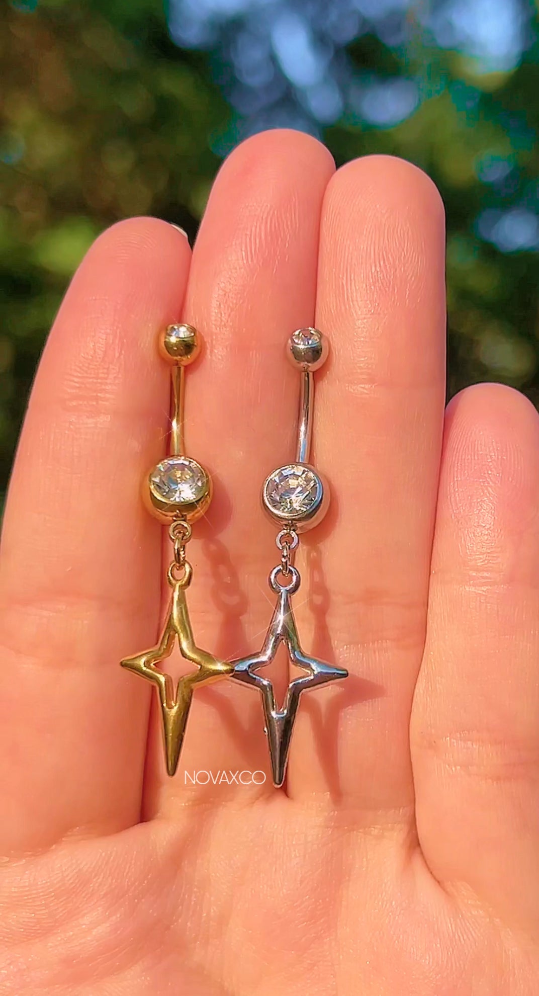 Y2K Minimal Stainless Steel Star Belly Ring