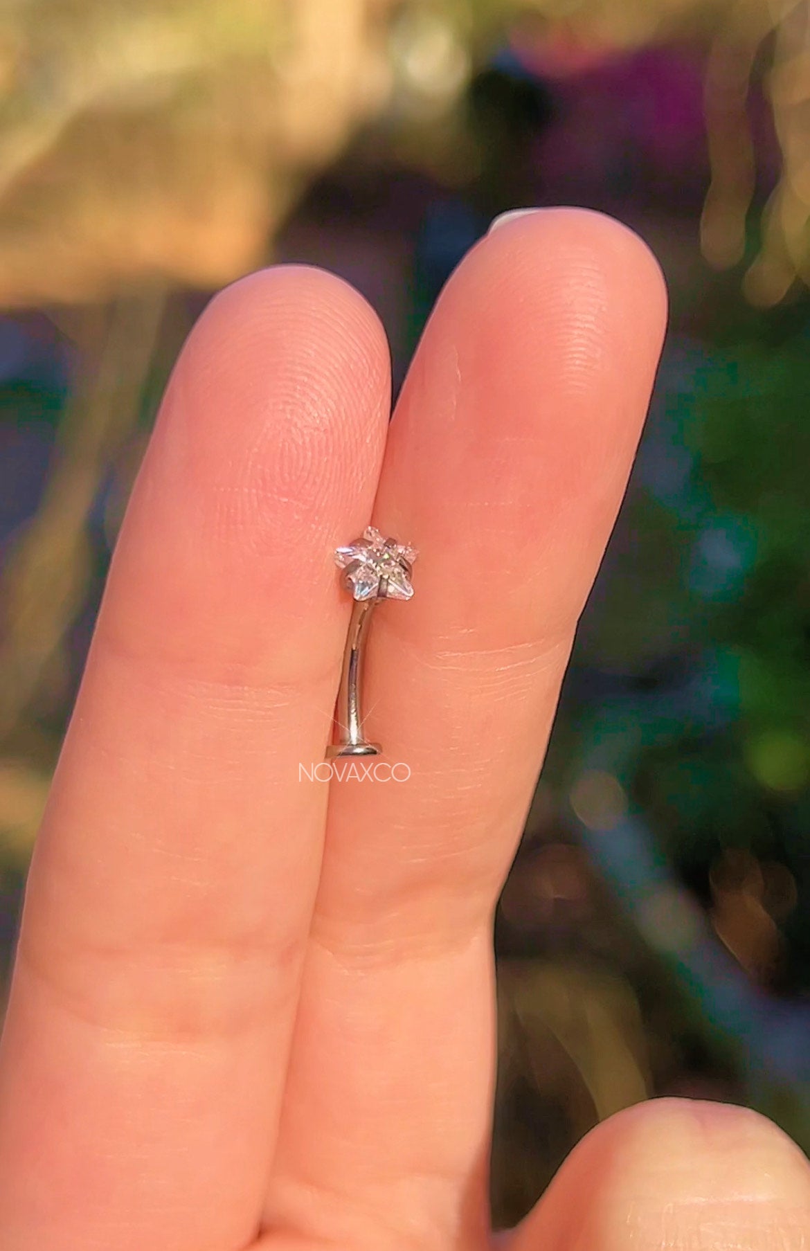 Tiny Star Titanium Floating Navel Belly Button Ring