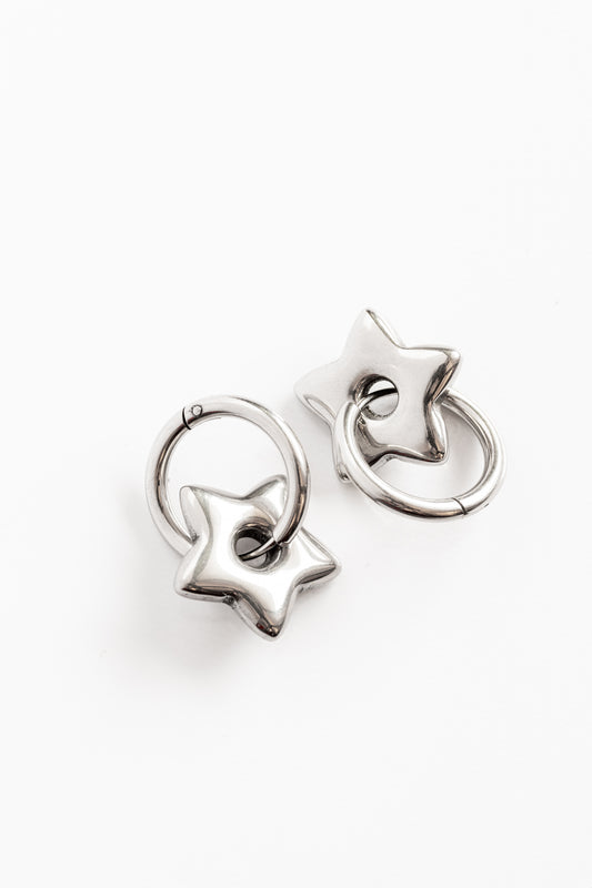 Chunky Y2K Star Hoops