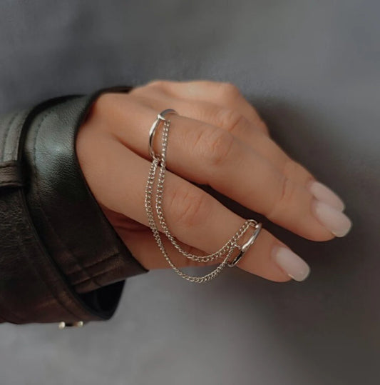 Silver Chained Rings