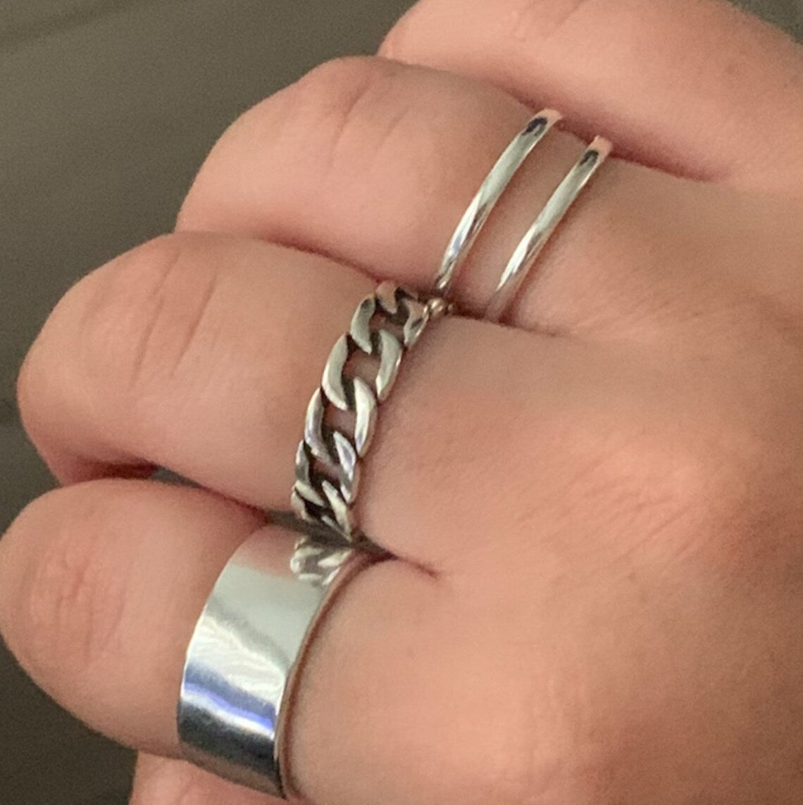 Silver Minimal Ring Set