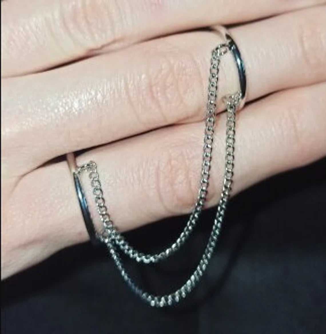Silver Chained Rings
