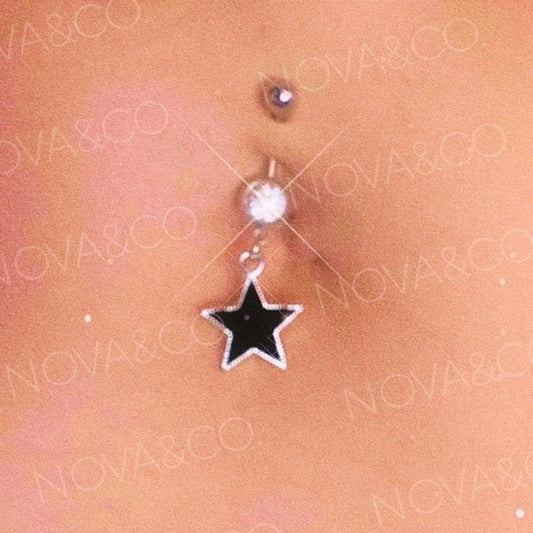 Black Star Baby Belly Button Ring