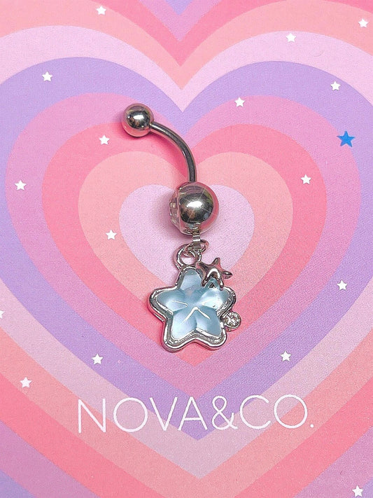 Blue Star Charm Belly Ring