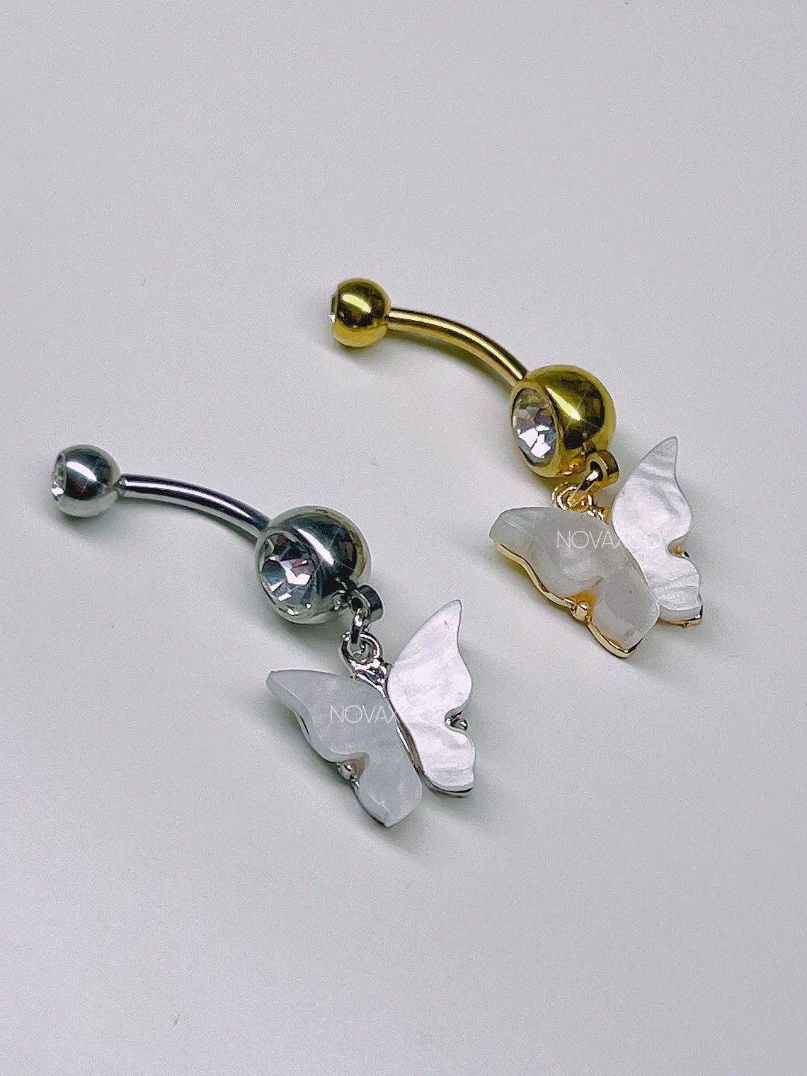 Multicolor Butterfly Charm Dangle Belly Ring