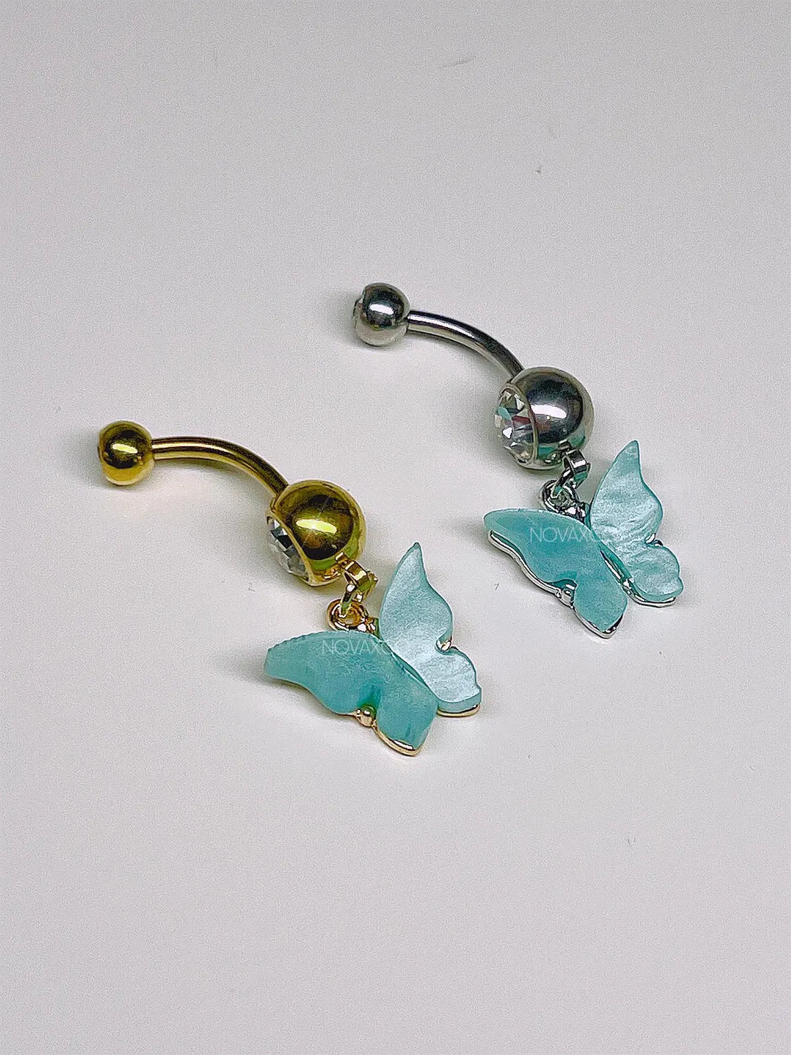Multicolor Butterfly Charm Dangle Belly Ring