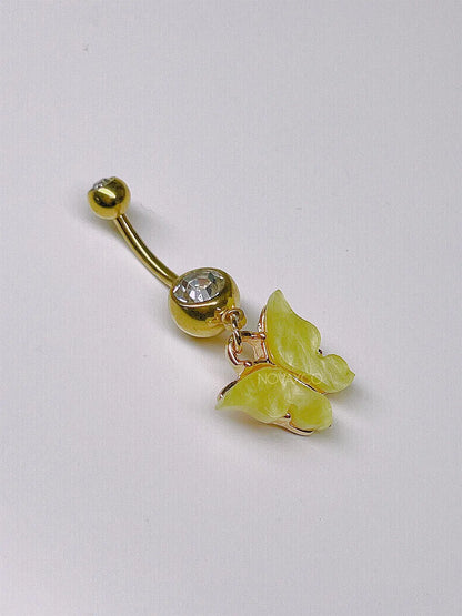 Multicolor Butterfly Charm Dangle Belly Ring