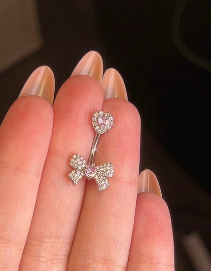 Tiny Double End Bow Belly Ring