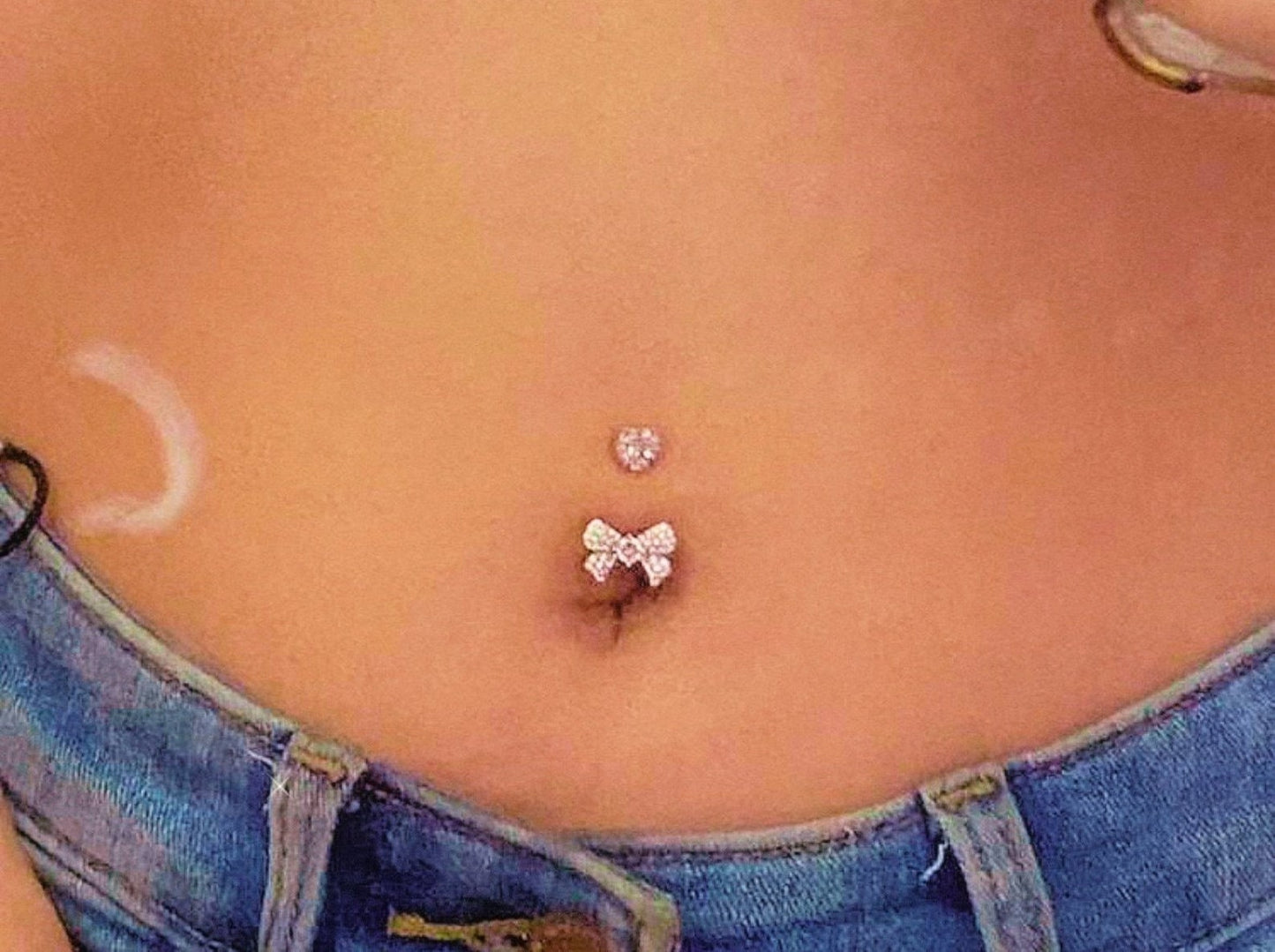 Tiny Double End Bow Belly Ring