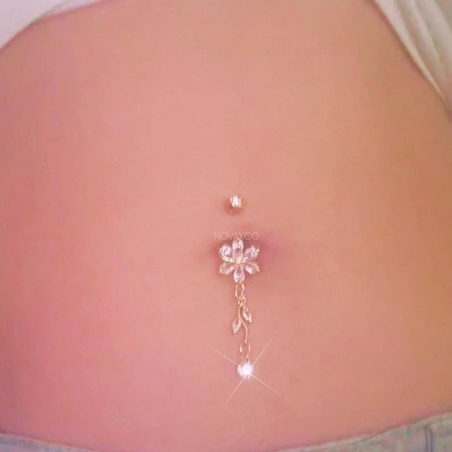 Floral Long Dangly Belly Ring