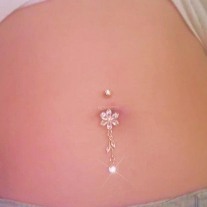 Floral Long Dangly Belly Ring