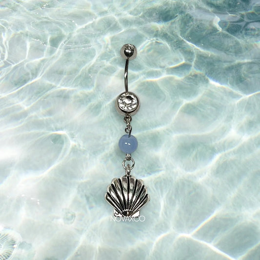 Pastel Blue Shell Belly Ring