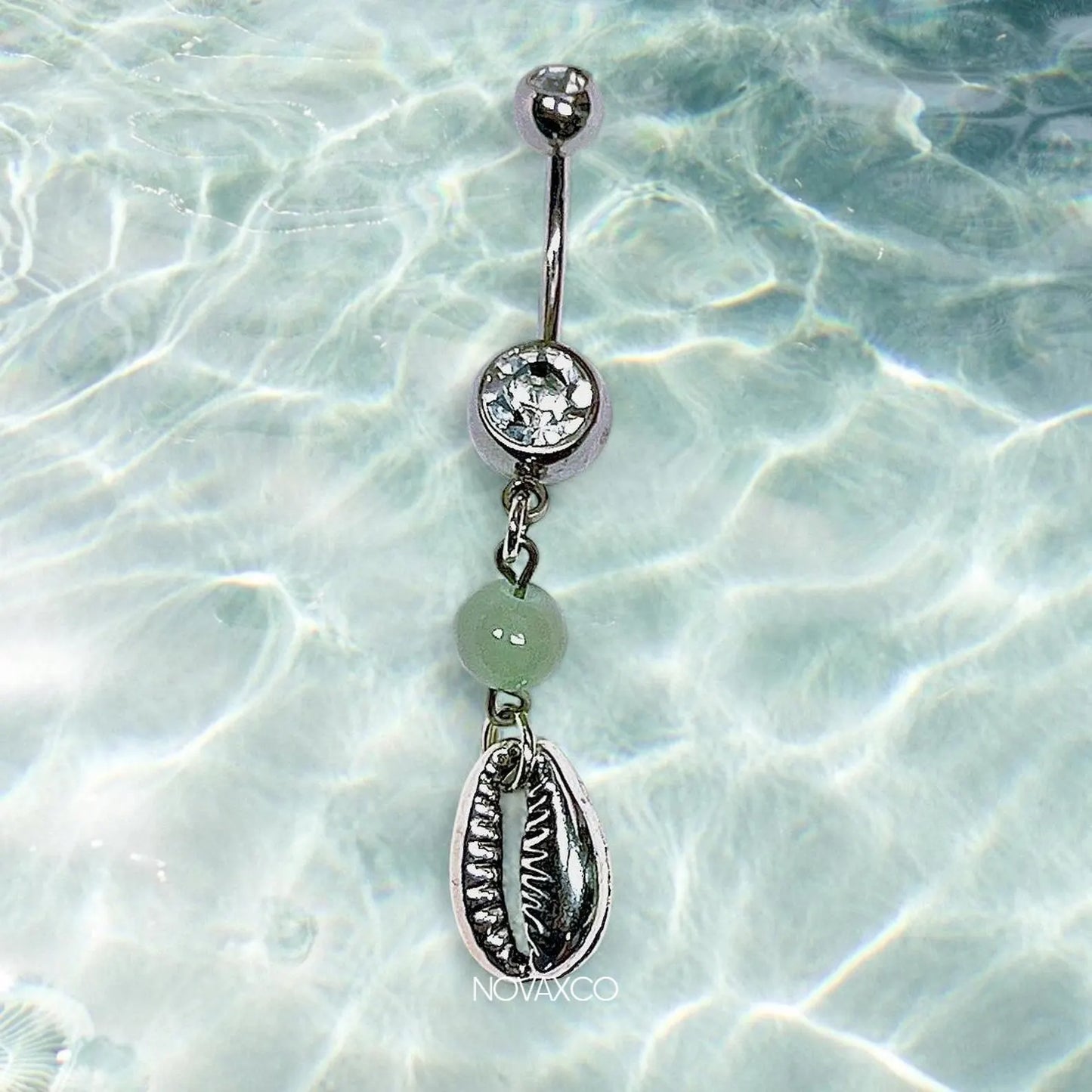 Pastel Green Shell Belly Ring