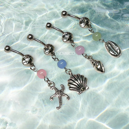 Pastel Green Shell Belly Ring