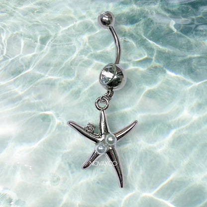 Starfish Pearl Charm Belly Ring