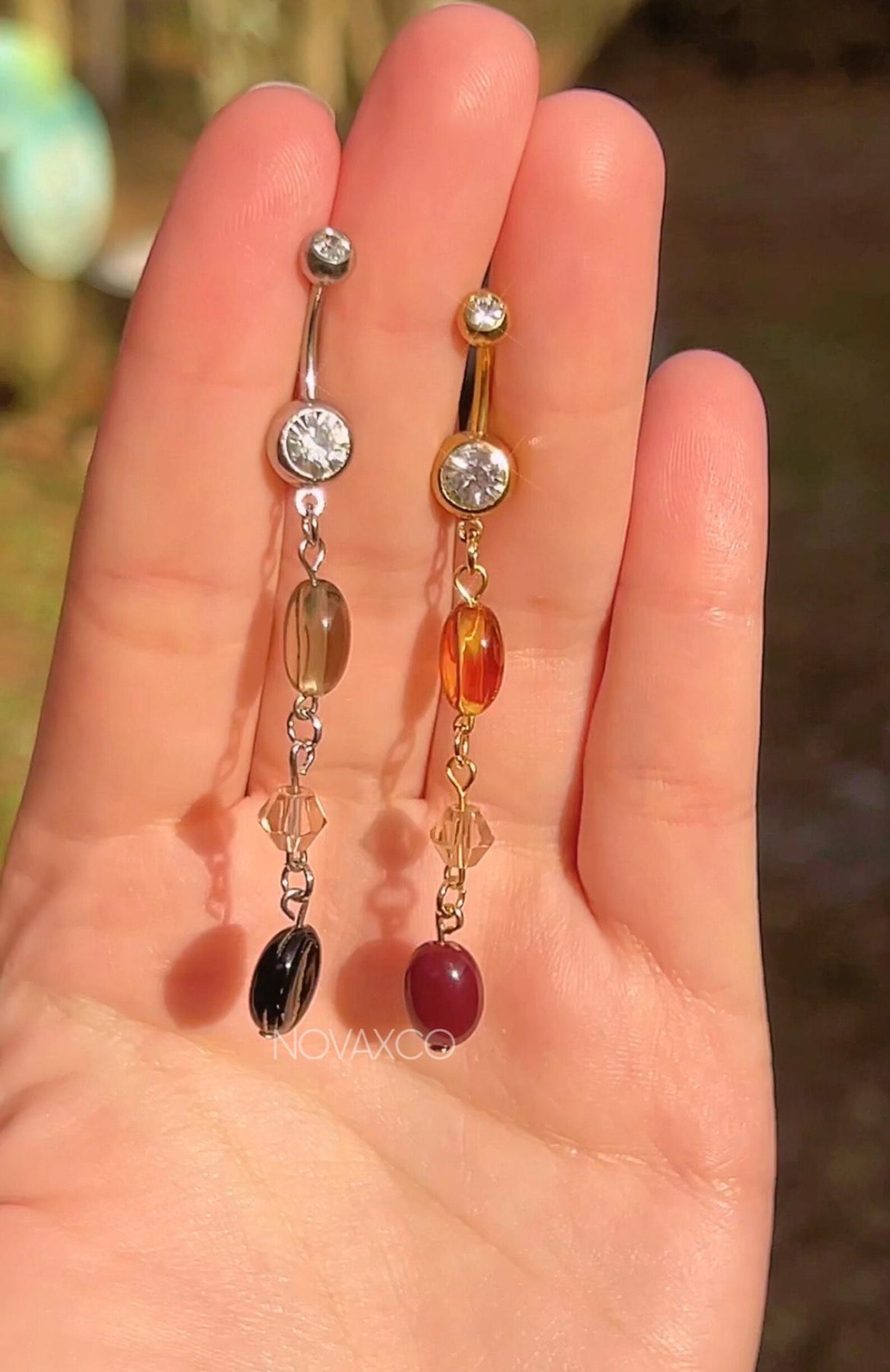 Coffee Bean Belly Button Ring