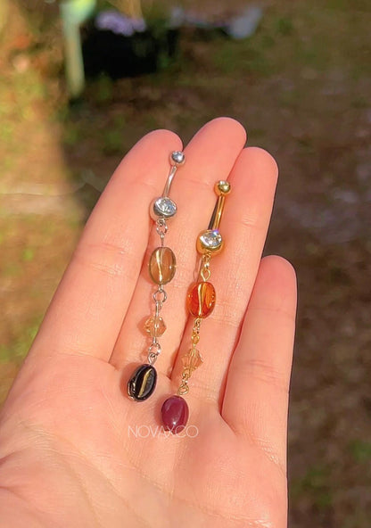 Coffee Bean Belly Button Ring