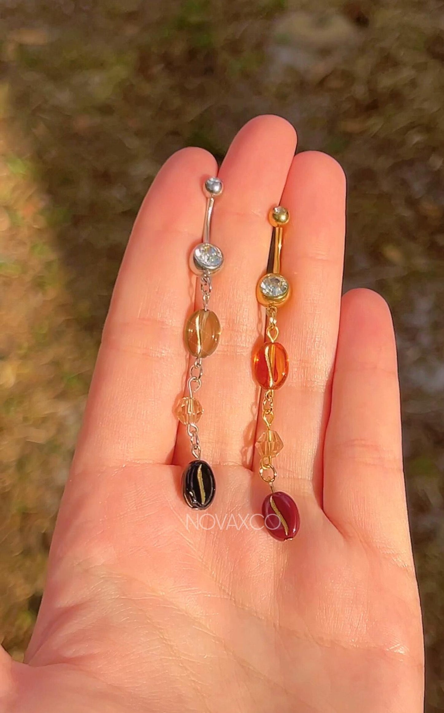 Coffee Bean Belly Button Ring