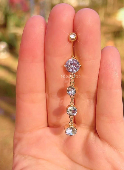 3 Tier Long Dangly Belly Ring