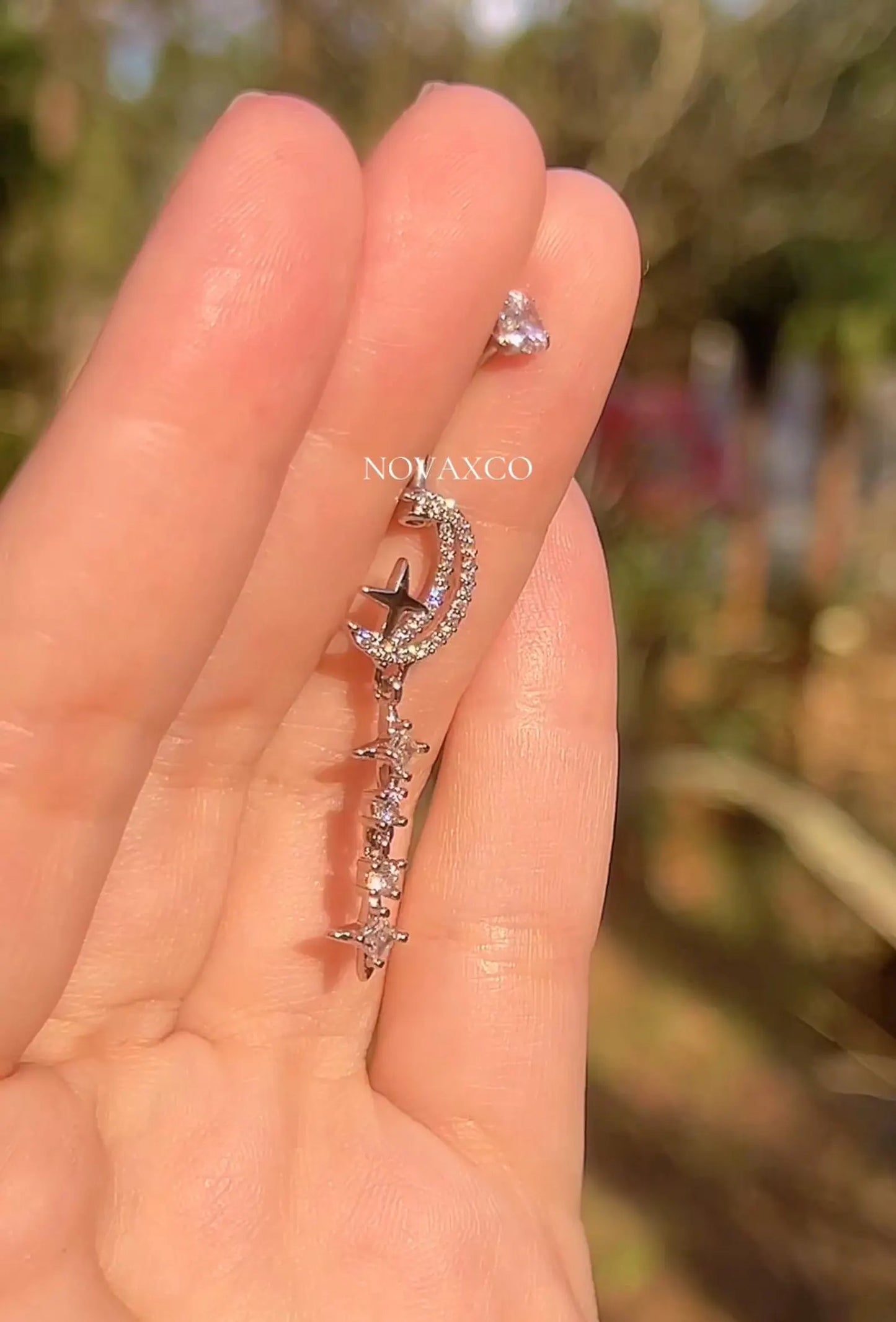 Star And Moon Titanium Belly Ring