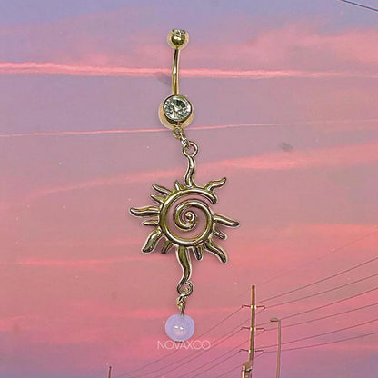 Boho Sun Long Dangle Belly Ring