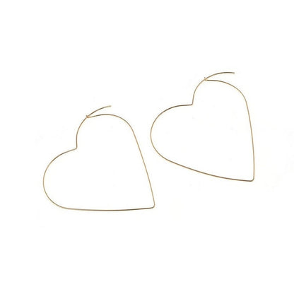 Wire Heart Hoop Earrings