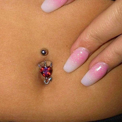 Devil Heart Belly Button Ring