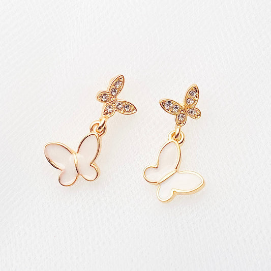 Pearly Butterfly Earrings