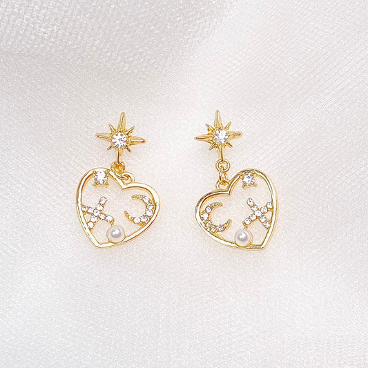 Magical Girl Heart Drop Earrings