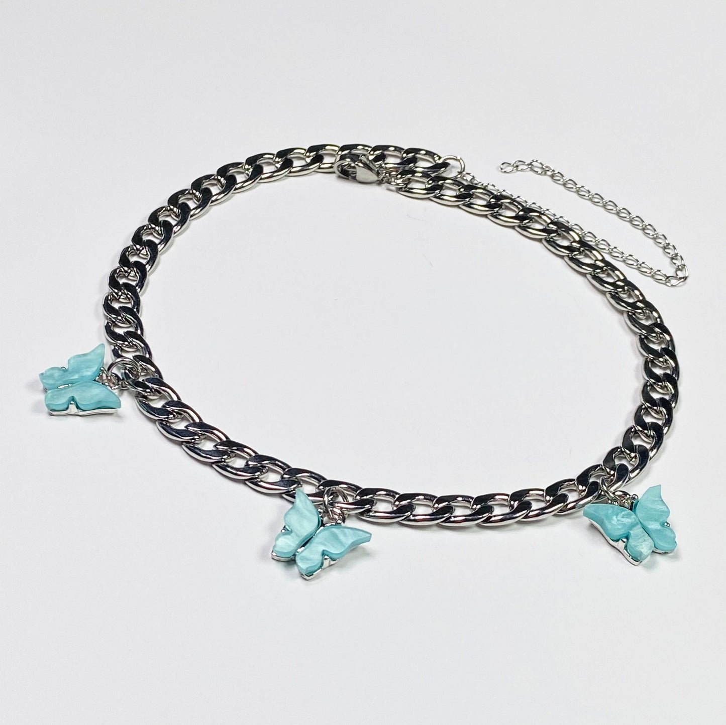 Y2K Butterfly Chunky Curb Necklace