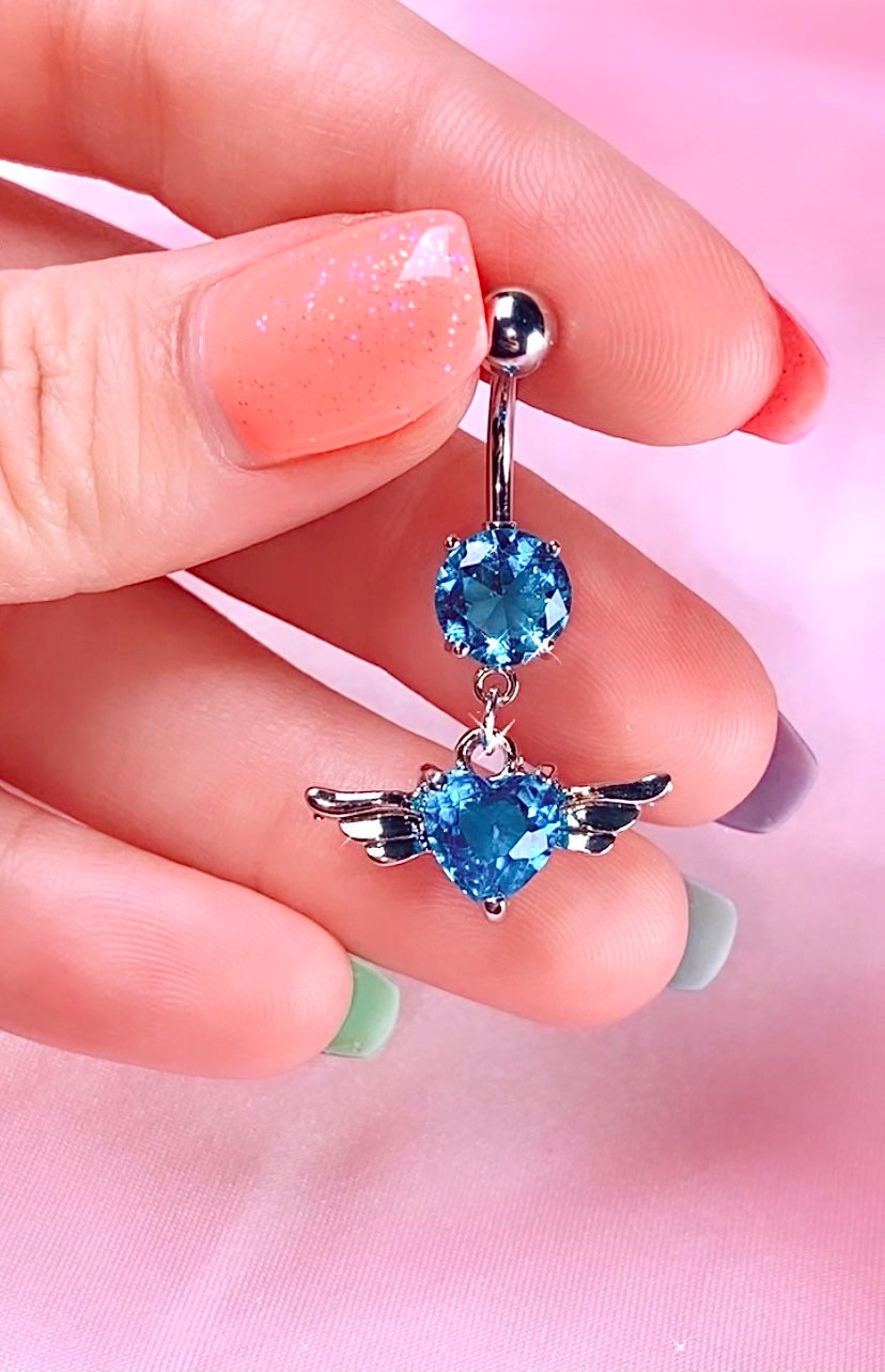 Angel Heart Charm Belly Ring