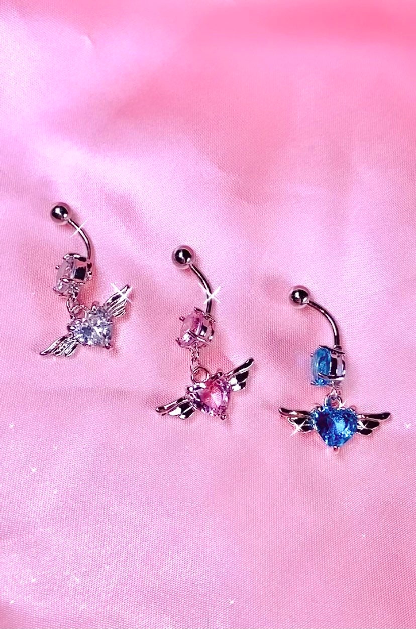 Angel Heart Charm Belly Ring