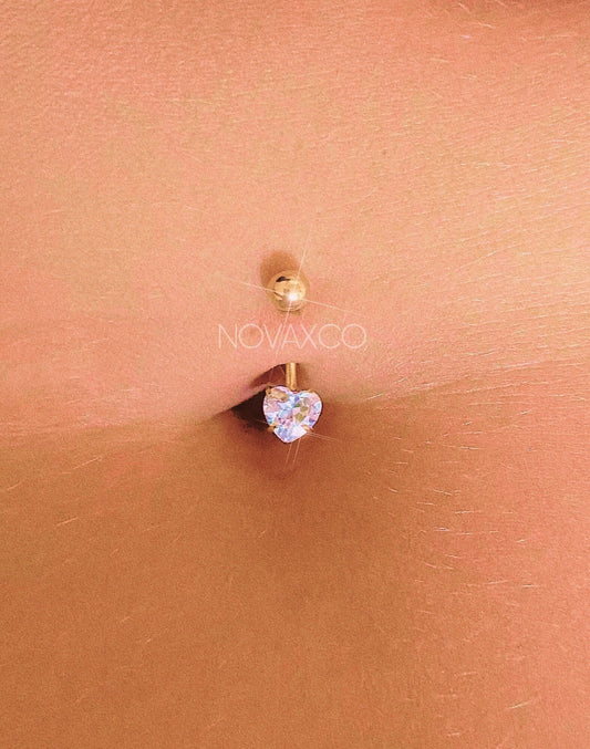 Minimal Heart Belly Button Ring